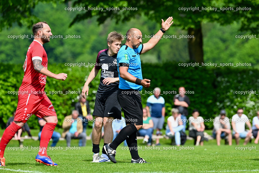 SV Rothenthurn vs. FC Nussdorf Debant | Edin Avdic Referee, #8 Dennis Müller FC Nussdorf, #20 Andreas Marco Allmayer SV Rothenthurn, SV Rothenthurn vs. FC Nussdorf Debant, SV Rothenthurn vs. FC Nussdorf Debant am 04.05.2025 in Rothenthurn (Sportplatz Rothenthurn), Austria, (Photo by Bernd Stefan)
