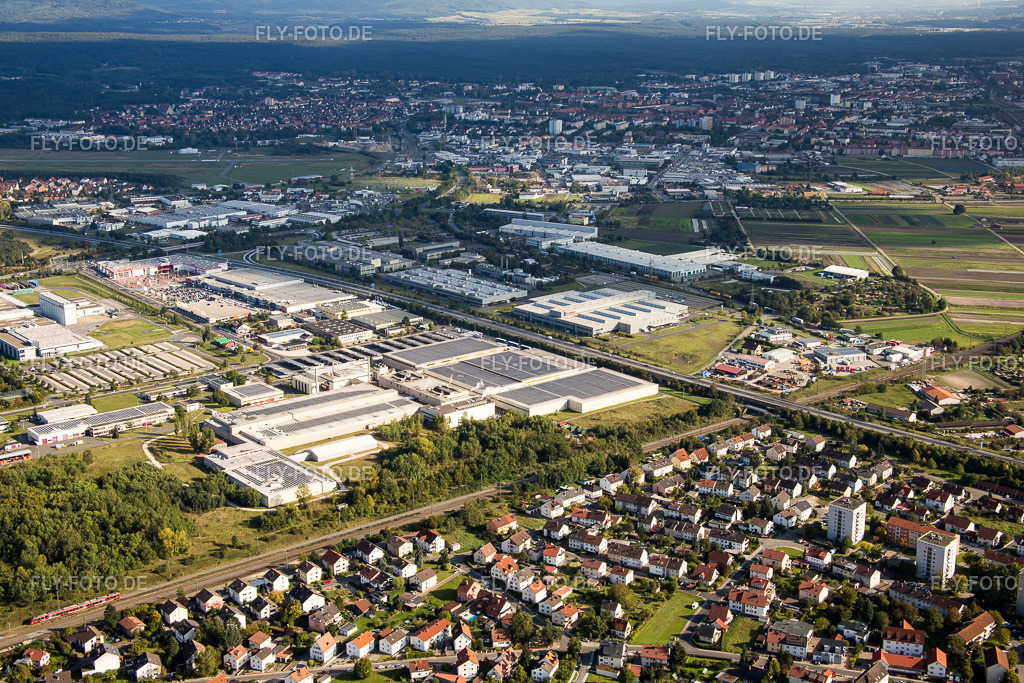 Industriegebiet Michelinstr | Luftbild: Industriegebiet Michelinstr in Hallstadt im Bundesland Bayern in Deutschland. Foto: IMG_073786.jpg vom 27.09.2014 durch Werner Riehm/FLY-FOTO.de - Realisiert mit Pictrs.com