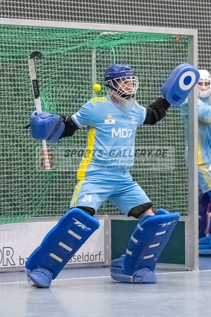 HK_20221203_101936 | 1. Bundesliga ( Halle ) Herren Düsseldorfer HC -  Schwarz Weiß Neuss am 3.12.2022 Düsseldorfer HC, Düsseldorf , Esser Quentin Torwart ( Düsseldorfer HC #24 )