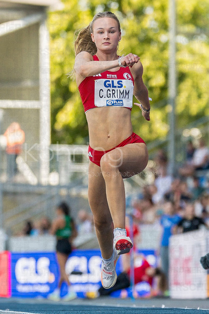 Deutsche Leichtathletik-Meisterschaften; Bochum-Wattenscheid, 25.07.2026 | Charlotte Grimm (SV Eintracht Nordhorn), Dreisprung; Deutsche Leichtathletik-Meisterschaften am 25.07.2026 im Lorheide-Stadion, Bochum-Wattenscheid (Nordrhein-Westfalen).