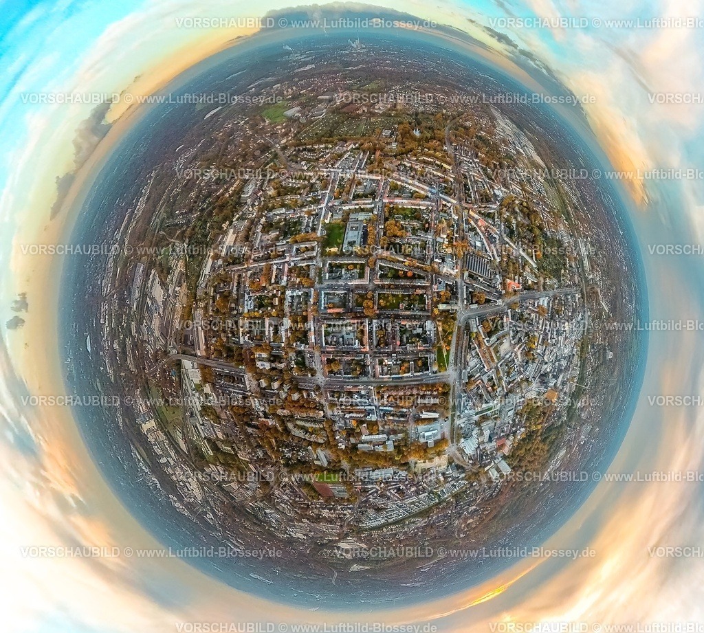 Gelsenkirchen231190098Schalke-topaz | Luftbild, Wohngebiet Ortsteil Schalke, zwischen Florastraße und Magdeburger Straße, Erdkugel, Fisheye Aufnahme, Fischaugen Aufnahme, 360 Grad Aufnahme, tiny world, little planet, fisheye Bild, Schalke, Gelsenkirchen, Ruhrgebiet, Nordrhein-Westfalen, Deutschland