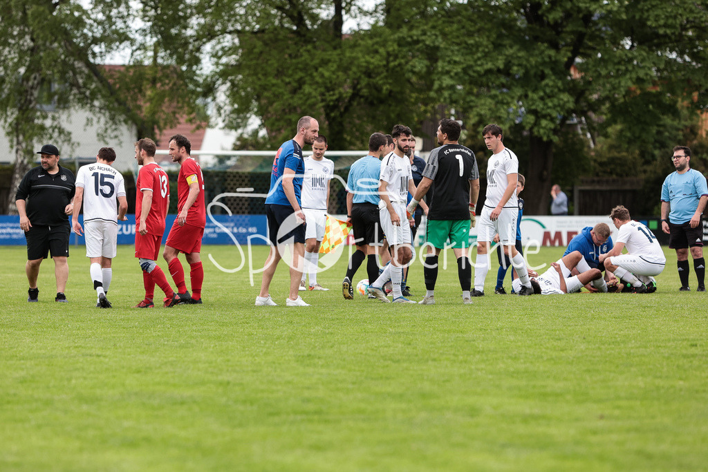 BC Aichach - FC Rennertshofen | Rudelbildung nach Schlusspfiff