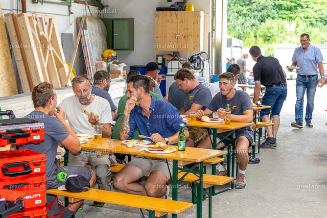 Maschinenpräsentation bei Holzbau Bretis