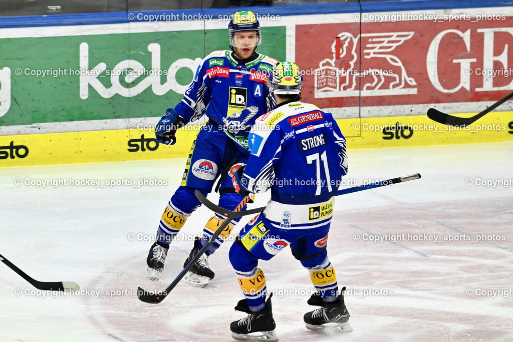 EC IDM Wärmepumpen VSV vs. Steinbach Black Wings Linz | Jubel EC VSV, #71 Steven Strong EC VSV, #72 John Hughes EC VSV, EC IDM Wärmepumpen VSV vs. Steinbach Black Wings Linz, EC IDM Wärmepumpen VSV vs. Steinbach Black Wings Linz am 23.01.2026 in Villach (Stadthalle Villach), Austria, (Photo by Bernd Stefan)