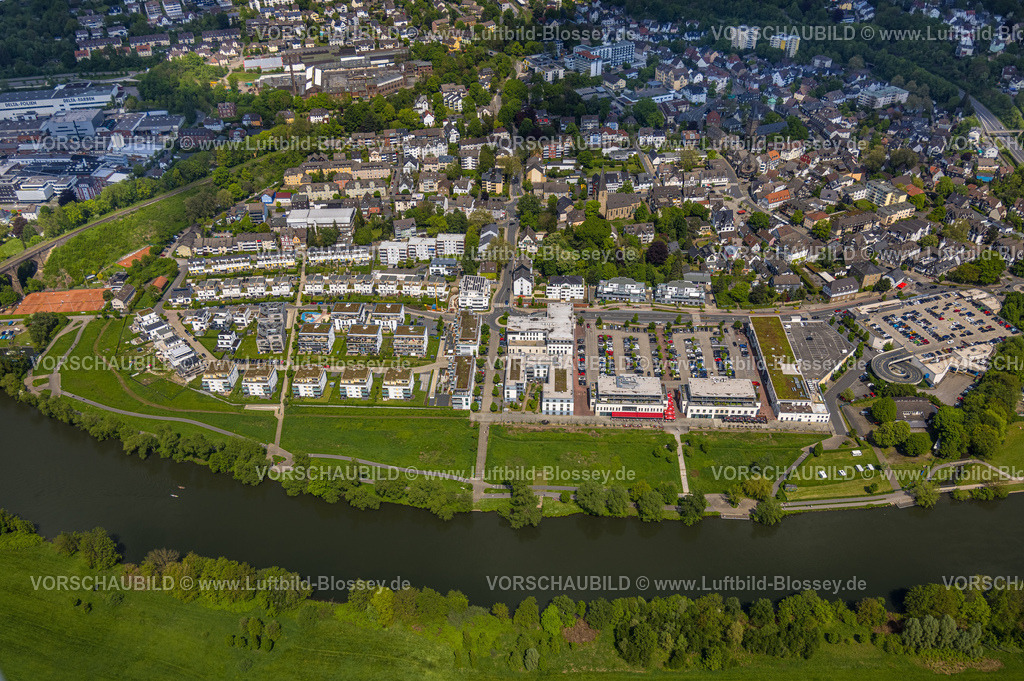 Herdecke230502647 | Luftbild, Ortsansicht mit Quartier Ruhr-Aue, Fluss Ruhr, Ruhrpromenade, Herdecke, Ruhrgebiet, Nordrhein-Westfalen, Deutschland