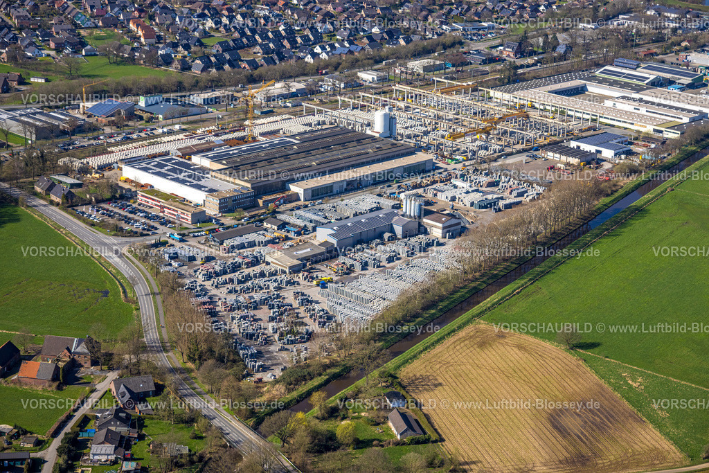 Hamminkeln240311481 | Luftbild, Gewerbegebiet Industriestraße mit Beton.dot.com GmbH Betonprodukte, Hamminkeln, Nordrhein-Westfalen, Deutschland