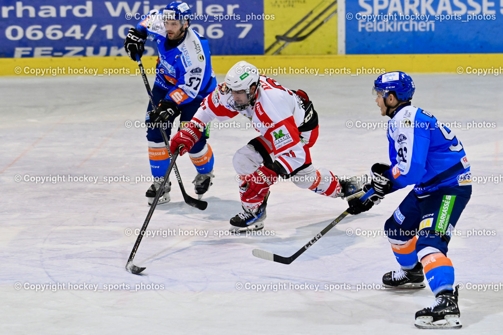 ESC Steindorf vs. ESV Ferlach  | #92 Ratz Patrick ESC Steindorf, #91 Alagic Adis ESV Ferlach, #57 Wilfan Franz ESC Steindorf, ESC Steindorf vs. ESV Ferlach , ESC Steindorf vs. ESV Ferlach  am 15.02.2026 in Steindorf (Ossiachersee Halle), Austria, (Photo by Bernd Stefan)
