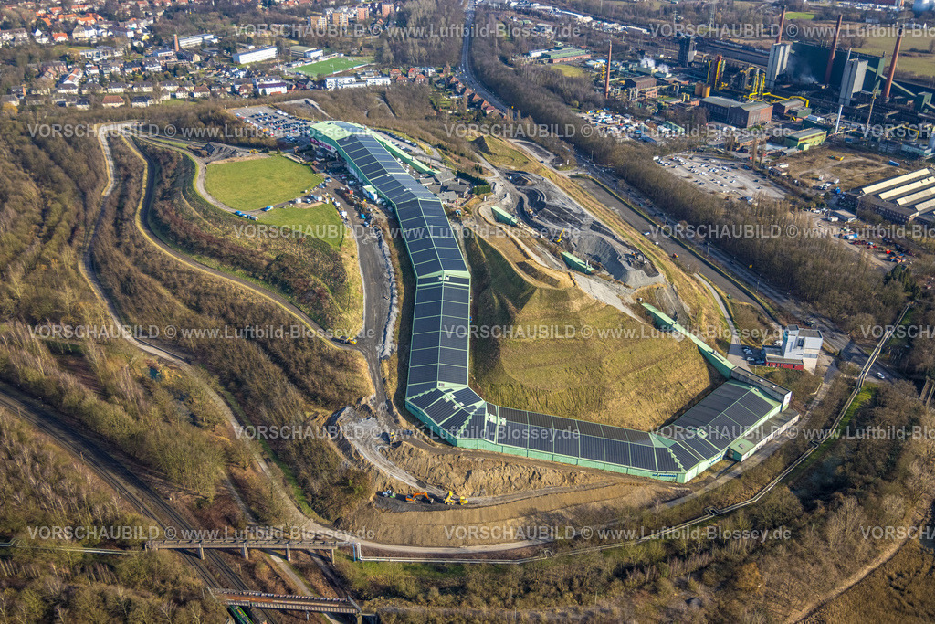 Bottrop250202432Mitte | Luftbild, Halde Prosperstraße mit Alpincenter Bottrop Skihalle und Baustelle, Welheim, Bottrop, Ruhrgebiet, Nordrhein-Westfalen, Deutschland