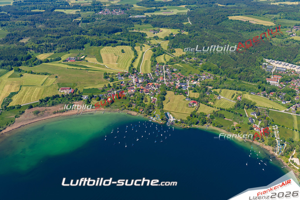 Aktuelles Luftbild von Unterzeismering Tutzing - Die Luftaufnahme wurde 2021 mittels UL-Flugzeug erstellt ( keine Drohne ) - hochauflösende Kamera-Systeme von  Canon -Beste Qualität - Für grossformatige Ausdrucke geeignet. Die Geschenkidee !