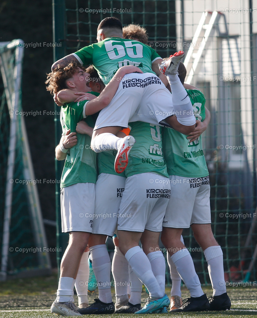 A_LUI_02032024_28 | SPORT,FUSSBALL LT1 OOE LIGA ASKOE OEDT-SV HAIDLMAIR GRUEN WEISS MICHELDORF 02.03.2024 IM BILD: TORJUBEL ZUM 2:0 FÜR  MICHELDORF) FOTO:FOTOLUI