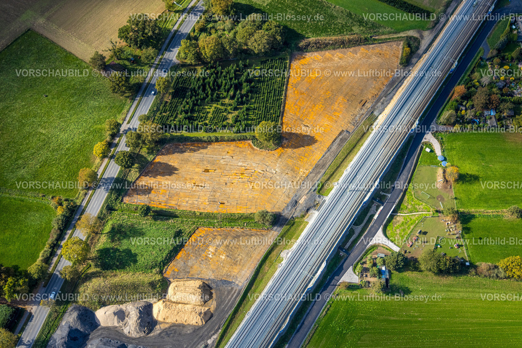 Rees251004555 | Luftbild, Betuwe-Linie Bahngleise mit Baustelle, Haldern, Rees, Niederrhein, Nordrhein-Westfalen, Deutschland