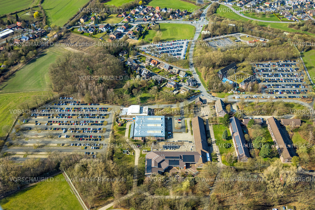 Selm260306854Bork | Luftbild, Hallenbad und Sporthalle, Parkplätze, LAFP NRW Landesamt für Ausbildung, Fortbildung und Personalangelegenheiten, Bork, Selm, Münsterland, Nordrhein-Westfalen, Deutschland