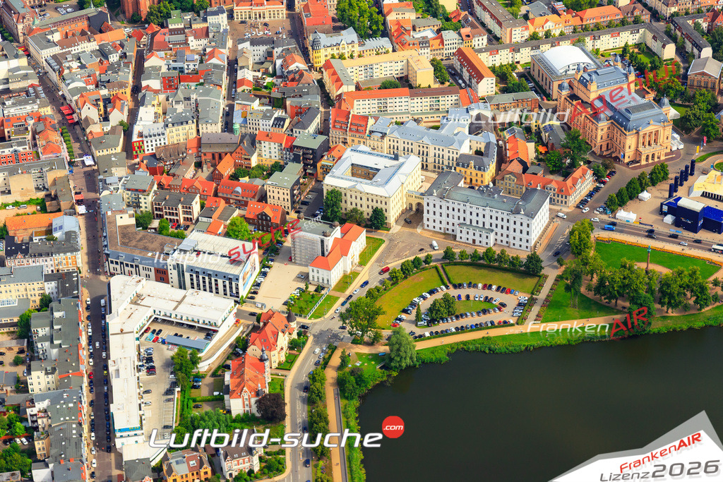 Die Luftaufnahme der Stadt Schwerin wurde vom UL-Flugzeug heraus erstellt ( keine Drohne )- hohe Auflösung für beste Qualität