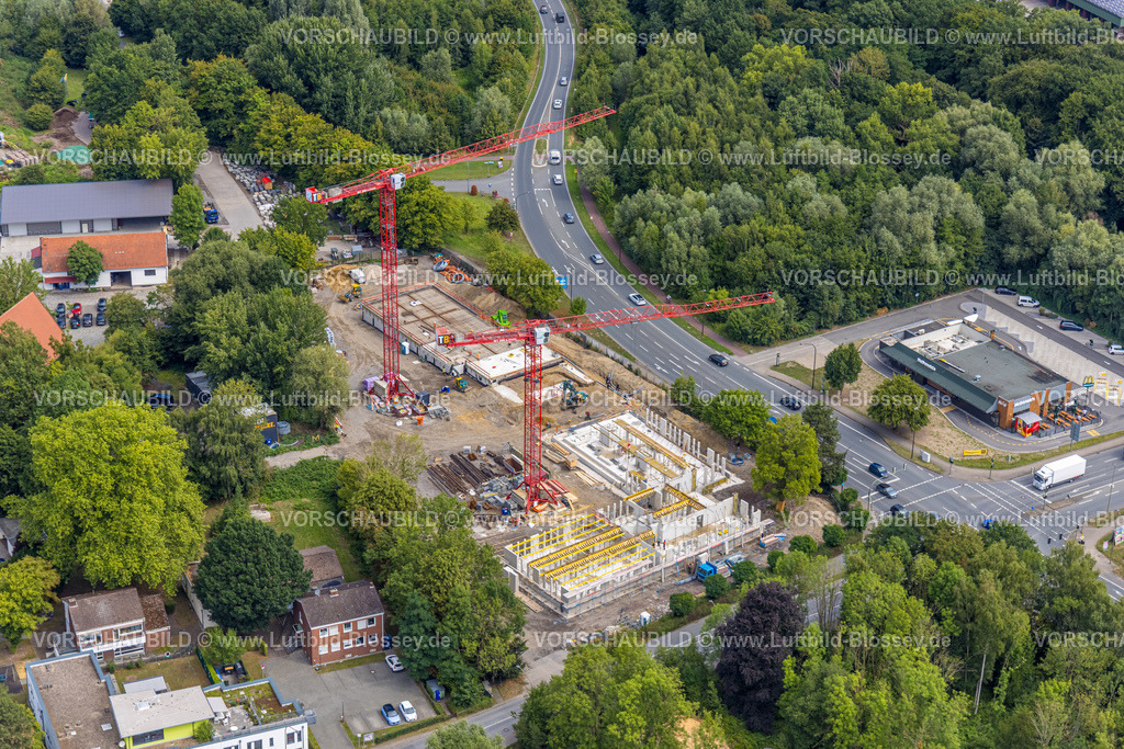 Hamm250701248Rhynern | Luftbild, Straßenkreuzung Werler Straße Bundesstraße B63 und Ostdorfstraße, ehemaliges Gartencenter-Kley an der Ostdorfstraße und Baustelle für geplante Autobahn GmbH, Stadtbezirk Rhynern, Hamm, Ruhrgebiet, Nordrhein-Westfalen, Deutschland