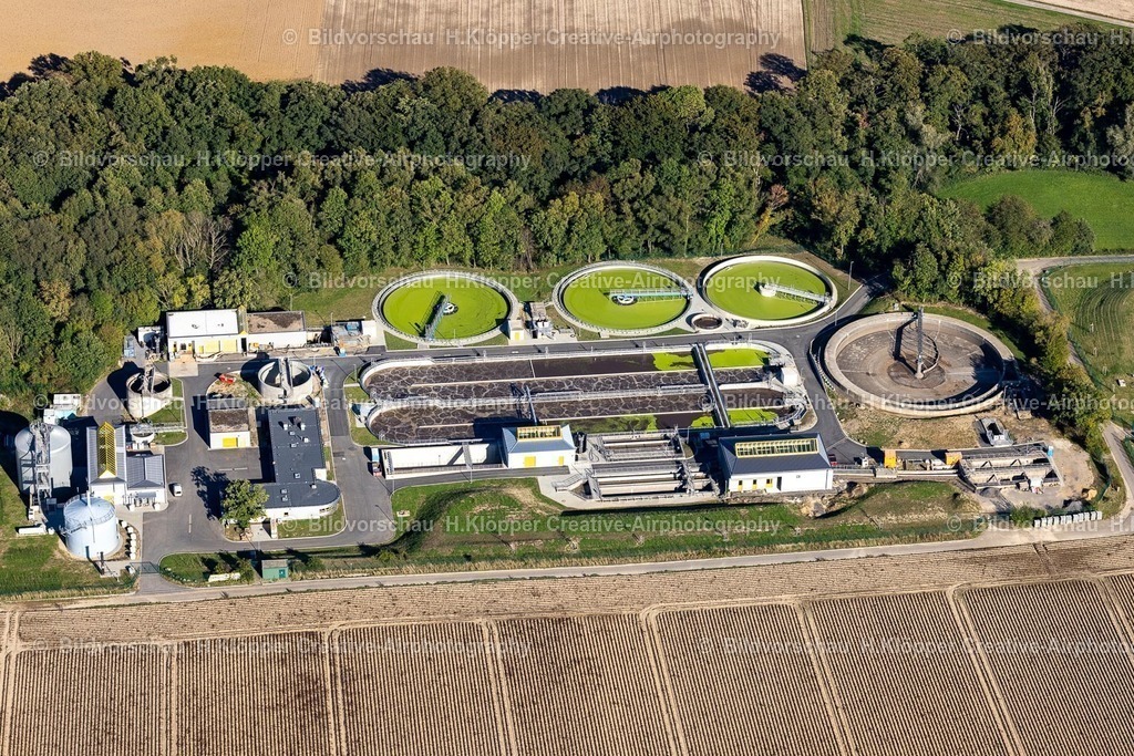 Lufbilder Würselen-5969 | Klärwerks- Becken und Reinigungsstufen zur Abwasserbehandlung " Wasserverband Eifel-Rur " an der Straße K3 in Würselen im Bundesland Nordrhein-Westfalen, Deutschland - Realisiert mit Pictrs.com