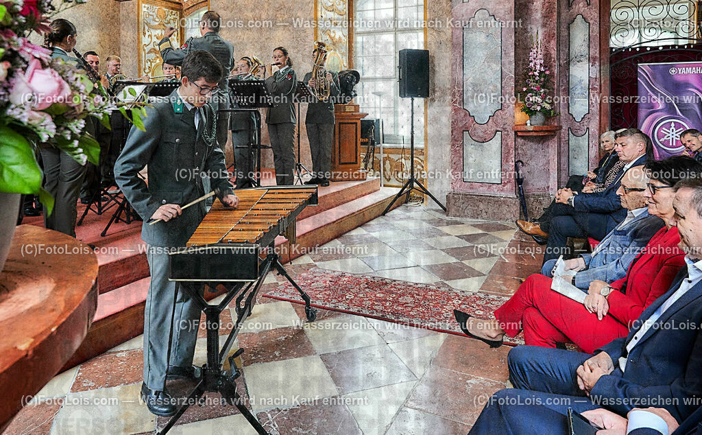 ALS1526_XXXIX-Chopin-Festival_Ausklang_Militaermusikkapelle NOe | (C)FotoLois.com, Alois Spandl, XXXIX. internationales CHOPIN-Festival in der Kartause Gaming, AUSKLANG in der Barockbibliothek mit der Militärmusik Niederösterreich unter der Leitung von Militärkapellmeister Oberst Adolf Obendrauf, So 6. August 2023.