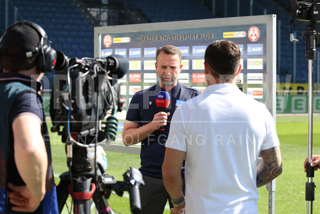 Grazer AK 1902 vs WSG Tirol – Austrian Bundesliga | Graz, Austria, 02.MAY.26 - SOCCER - ADMIRAL Bundesliga, Qualification Group, Grazer AK 1902 vs WSG Tirol. The image shows head coach Ferdinand Feldhofer (GAK) during an interview.