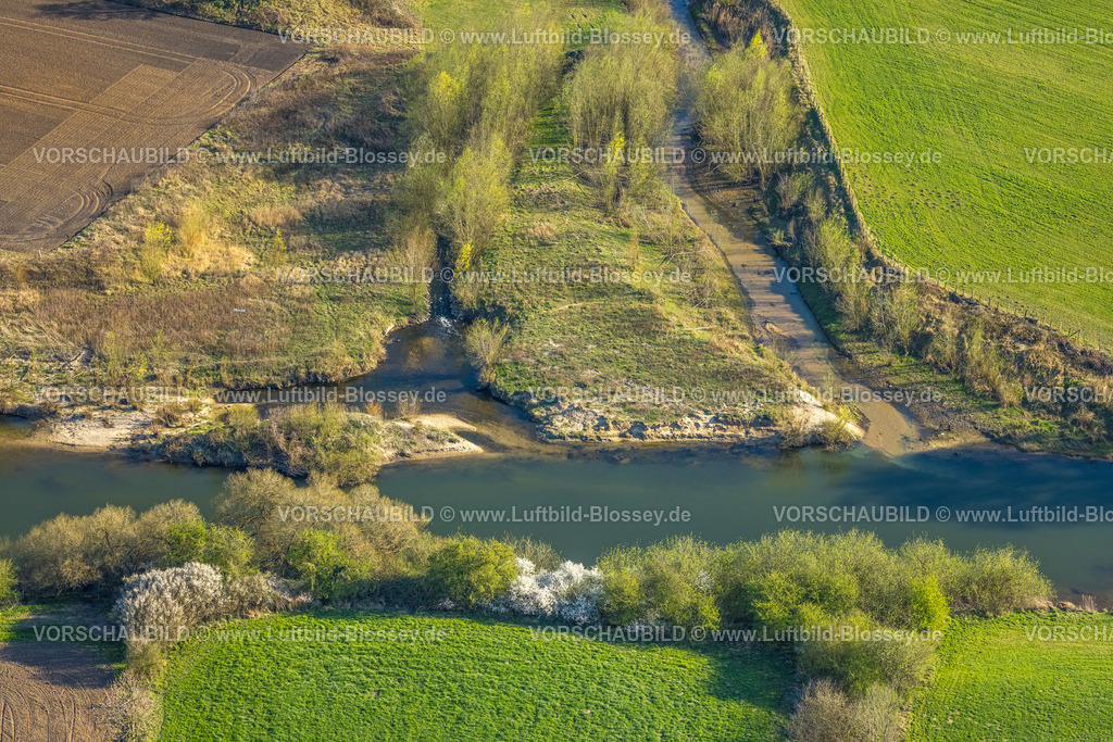 Olfen250405059 | Luftbild, Mühlenbach Zufluss in den Fluss Lippe, Grünanlage, Hötting, Datteln, Münsterland, Nordrhein-Westfalen, Deutschland