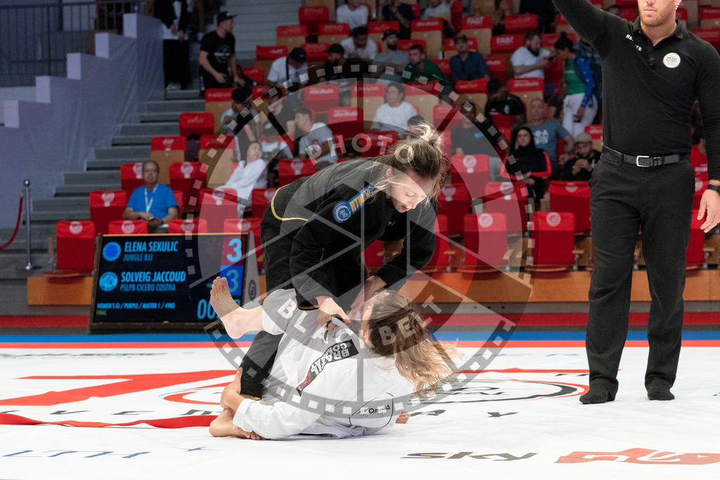 20231106PBB2378 | Fighters compete during the AJP World Master Championship in the Mubadala Arena in Abu Dhabi, Arab United Emirates, on November 6, 2023.