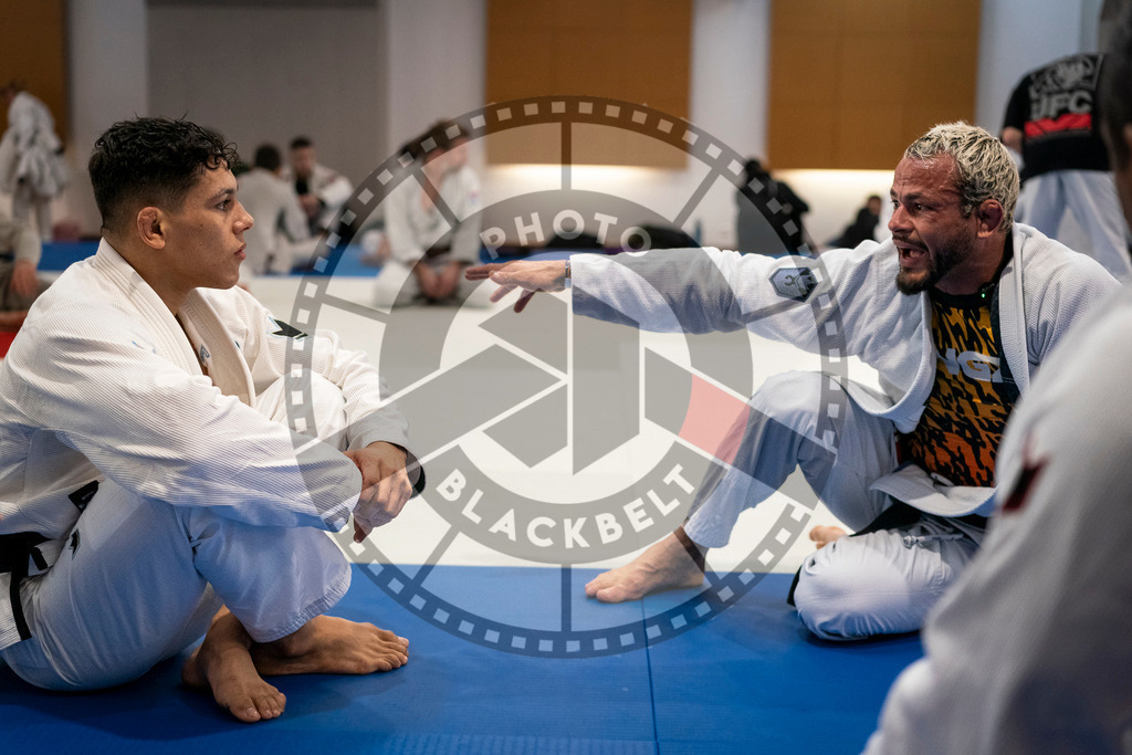 20240125PBB01705 | Fighters compete during the sixth day of the Brazilian Jiu-jitsu European Championship of the IBJJF in Paris, France, on January 25, 2024.
