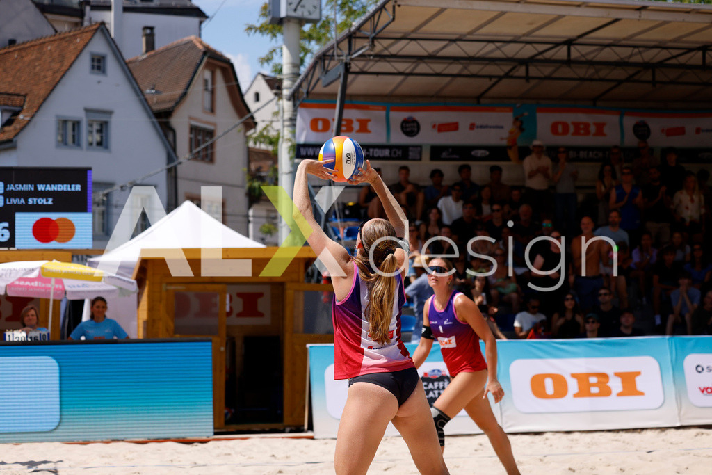 Obi BeachTour 2026 - Basel | BASEL, SWITZERLAND - JULY 18: LIVIA STOLZ (SUI) during the Obi BeachTour 2026 match between CSONTOS / DEECKE (SUI) and WANDELER / STOLZ (SUI) at Barfüsserplatz on July 18, 2026 in Basel, Switzerland. - Realisiert mit Pictrs.com