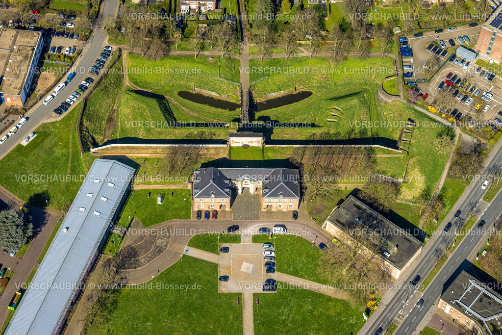 Wesel240311292 | Luftbild, Zitadelle Wesel historische Sehenswürdigkeit, ehemalige Festungsanlage, Wesel, Nordrhein-Westfalen, Deutschland