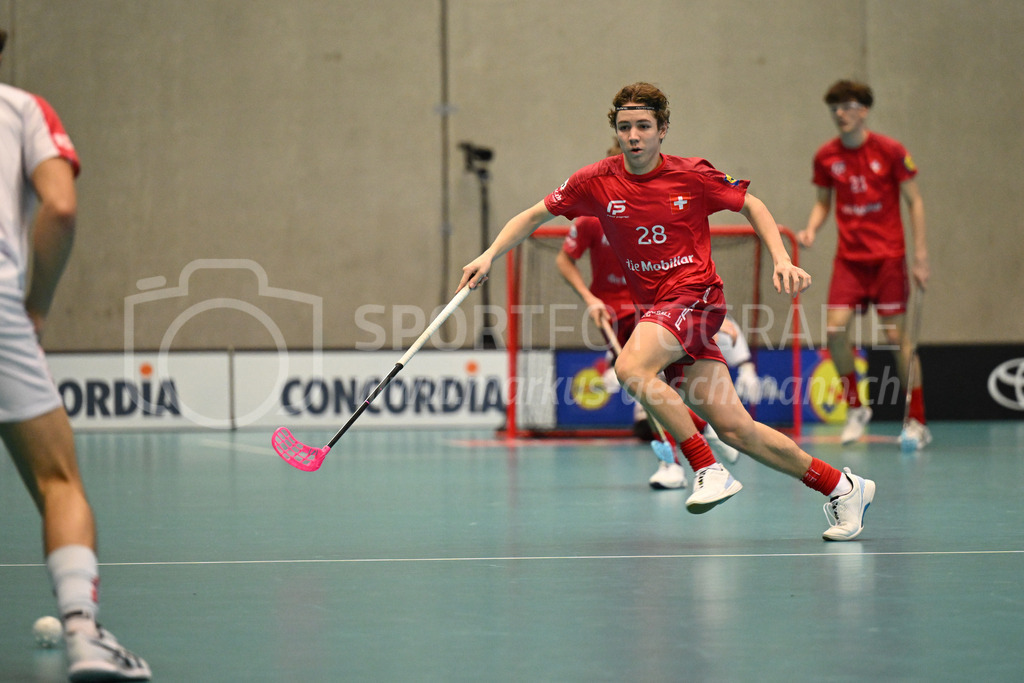 Switzerland B U19 vs Switzerland U19 - 4. February 2024 | Switzerland B U19 vs Switzerland U19
U19 Men International Matches in Switzerland
GoEasy Arena, Siggenthal Station
Switzerland forward #28 Linus Hedlund.
Credit: Markus Aeschimann | <a href="https://www.markus-aeschimann.ch">Sportfotografie Markus Aeschimann</a> | <a href="https://www.instagram.com/sportfotografie.aeschimann">@sportfotografie.aeschimann</a> - Realisiert mit Pictrs.com
