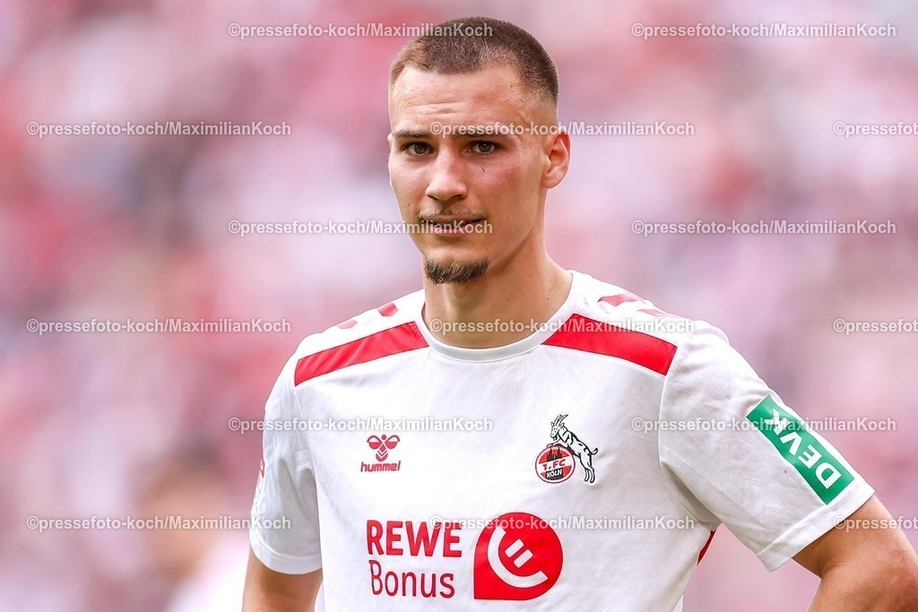 1FC20042501181 | 20.04.2025, Fußball, 1. FC Köln - Preußen Münster, 2.. Fußball Bundesliga, 30. Spieltag, RheinEnergie-STADION, Saison 2024 2025: Tim Lemperle (FC Koeln #19) DFB regulations prohibit any use of photographs as image sequences and or quasi-video.