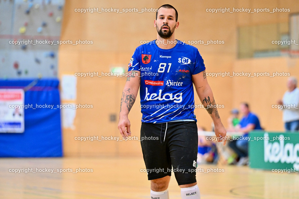 SC Ferlach vs. Schwaz Tirol Handball | #81 Milicevic Adrian SC Ferlach, SC Ferlach vs. Schwaz Tirol Handball, SC Ferlach vs. Schwaz Tirol Handball am 12.10.2024 in Ferlach (Ballspielhalle Ferlach), Austria, (Photo by Bernd Stefan)