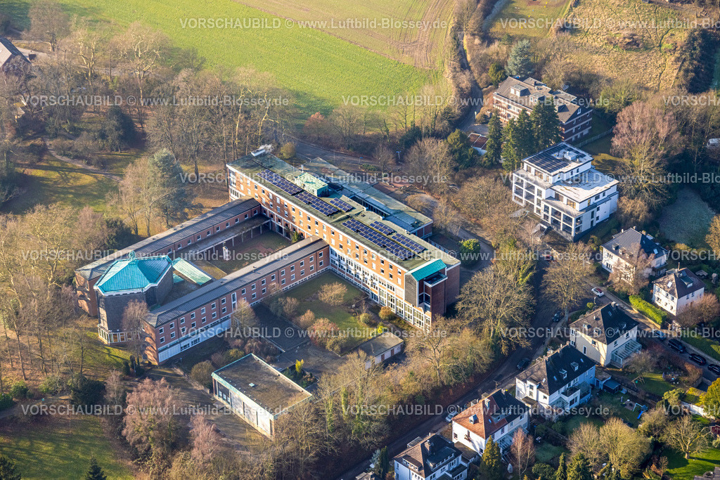 Essen260100788 | Luftbild, Kardinalâ€‘Hengsbachâ€‘Haus mit Seminarkirche auf der Dahler Höhe, Bistum Essen, Werden, Essen, Ruhrgebiet, Nordrhein-Westfalen, Deutschland
