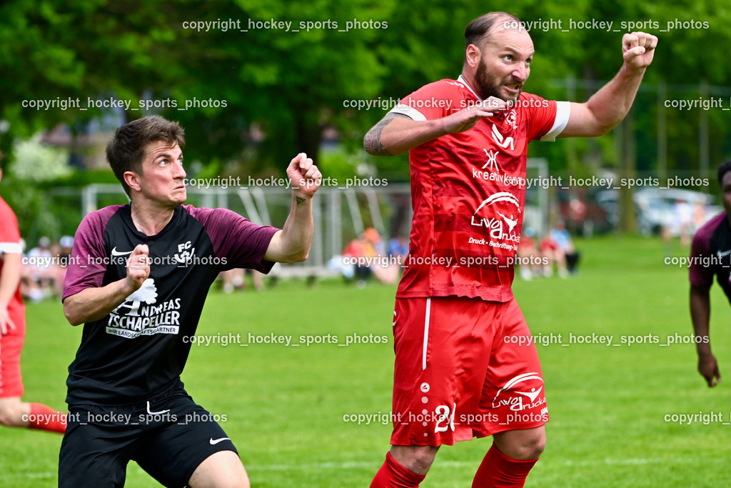 SV Rothenthurn vs. FC Nussdorf Debant | #24 Dusan Simic FC Nussdorf, #20 Andreas Marco Allmayer SV Rothenthurn, SV Rothenthurn vs. FC Nussdorf Debant, SV Rothenthurn vs. FC Nussdorf Debant am 04.05.2025 in Rothenthurn (Sportplatz Rothenthurn), Austria, (Photo by Bernd Stefan)