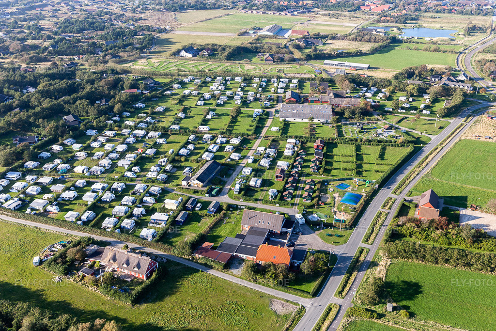 Luftbild: Rødgaard Camping, Rindby in Fanø im Bundesland Syddanmark in Dänemark. Foto: IMG_118725.jpg vom 21.09.2019 durch Werner Riehm/FLY-FOTO.de