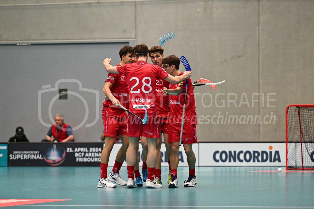 Switzerland B U19 vs Finland U19 - 2. February 2024 | Switzerland B U19 vs Finland U19
U19 Men International Matches in Switzerland
GoEasy Arena, Siggenthal Station
Players of Team Switzerland celebtrating a goal.
Credit: Markus Aeschimann | <a href="https://www.markus-aeschimann.ch">Sportfotografie Markus Aeschimann</a> | <a href="https://www.instagram.com/sportfotografie.aeschimann">@sportfotografie.aeschimann</a> - Realisiert mit Pictrs.com