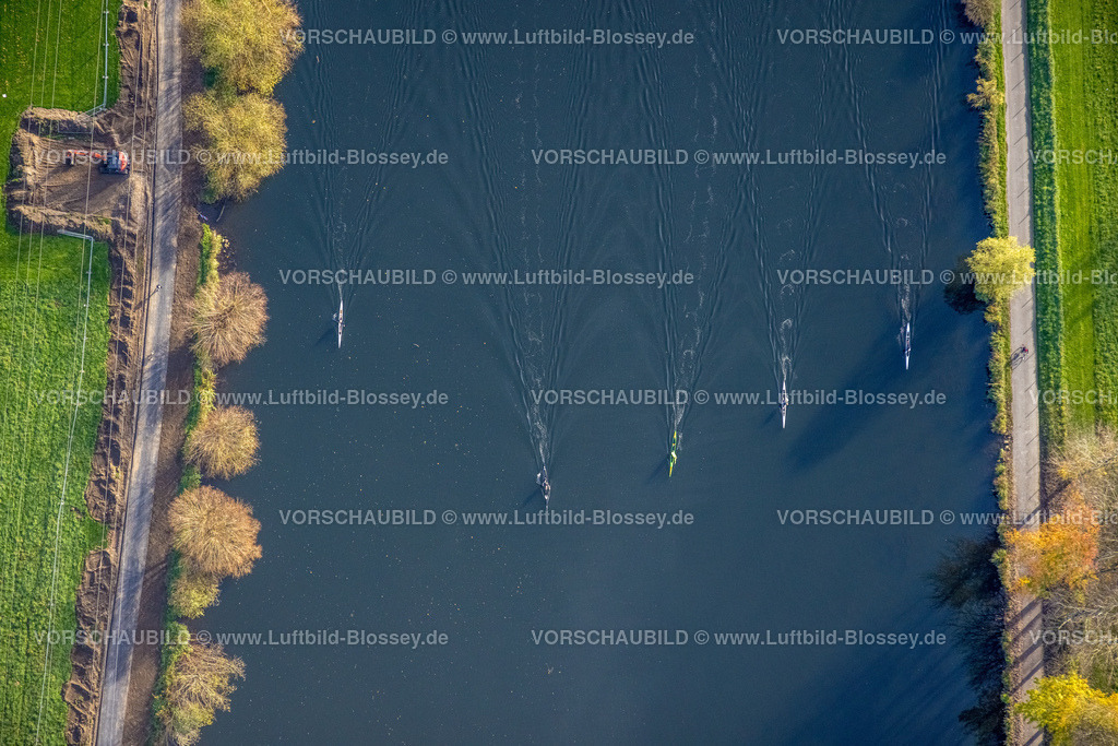 Bochum221100743 | Luftbild, Kanufahrer auf dem Fluss Ruhr, Dahlhausen, Bochum, Ruhrgebiet, Nordrhein-Westfalen, Deutschland