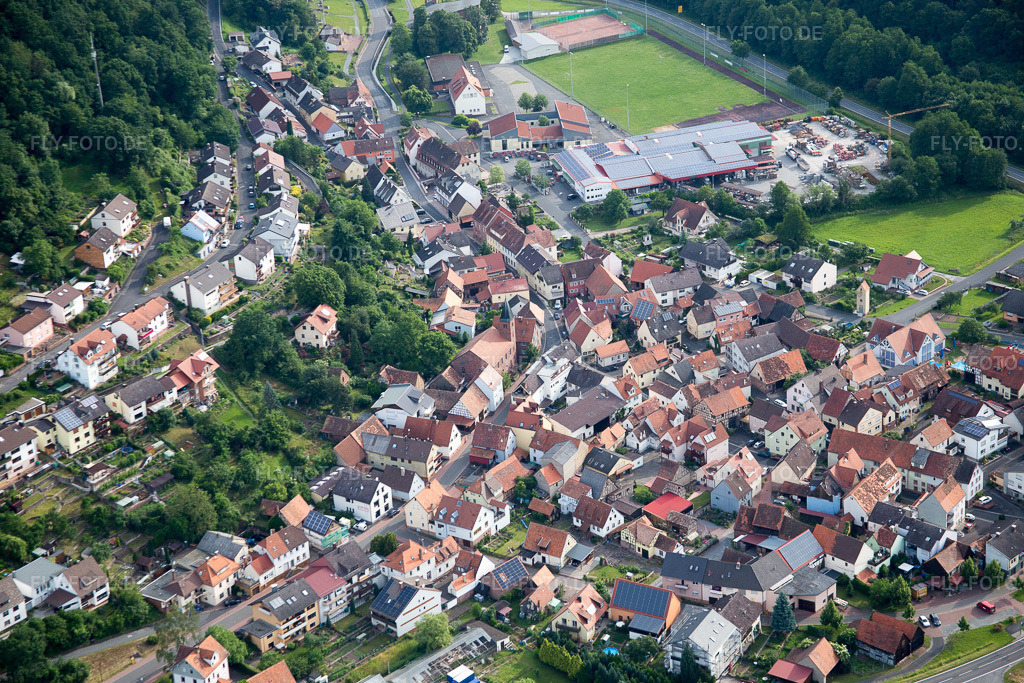Luftbild: Fluß- Uferbereichen des Main in Hasloch im Bundesland Bayern in Deutschland. Foto: IMG_089703.jpg vom 11.06.2016 durch Werner Riehm/FLY-FOTO.de