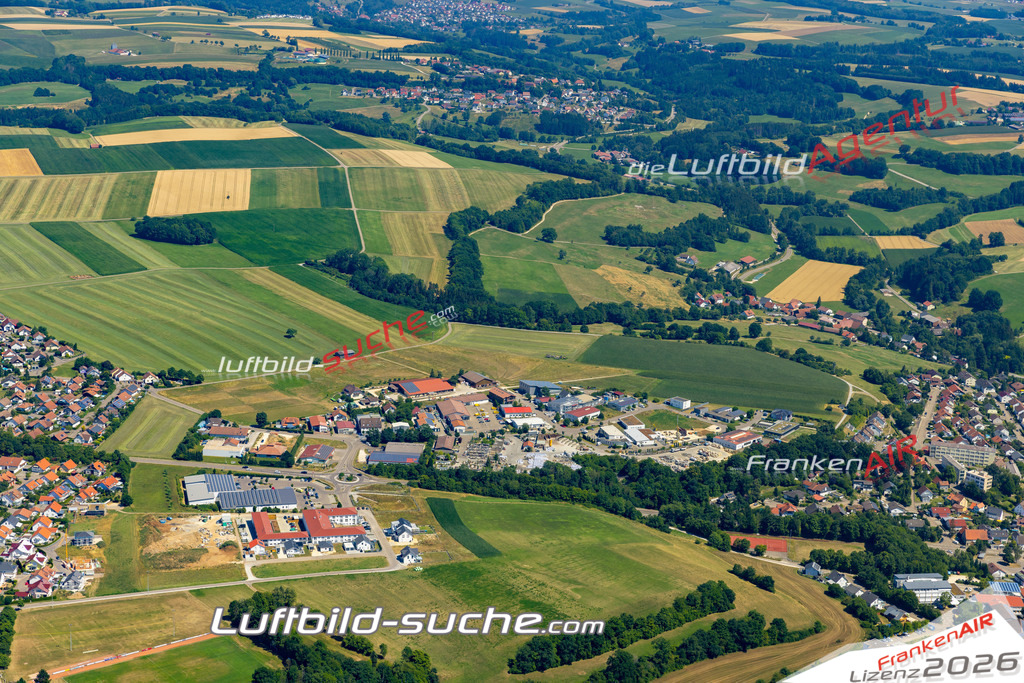 Aktuelles Luftbild von Gewerbegebiet Göggingen - Die Luftaufnahme wurde 2022 mittels UL-Flugzeug erstellt ( keine Drohne ) - hochauflösende Kamera-Systeme von  Canon -Beste Qualität - Für grossformatige Ausdrucke geeignet. Die Geschenkidee !