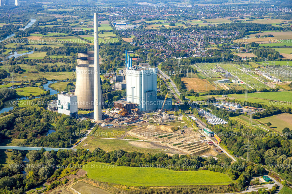 Hamm250901910 | Luftbild, RWE Generation SE Kraftwerk Gersteinwerk, Abrissarbeiten, Bockum-Hövel, Hamm, Ruhrgebiet, Nordrhein-Westfalen, Deutschland