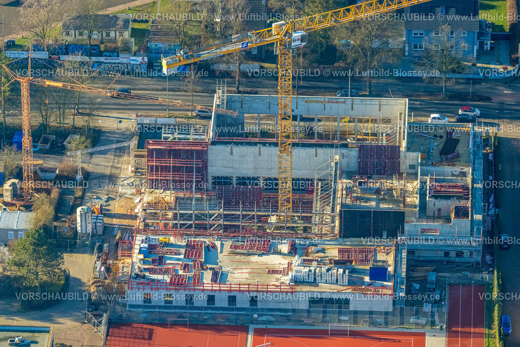 Duisburg241201982 | Luftbild, Baustelle für das neue Südbad an der Sportanlage Großenbaum, Großenbaum, Duisburg, Ruhrgebiet, Nordrhein-Westfalen, Deutschland
