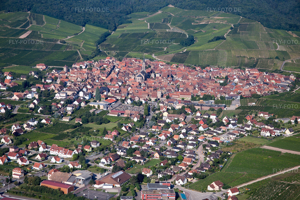 Luftbild: Dorfansicht in Dalhunden im Bundesland Bas-Rhin in Frankreich. Foto: IMG_093261.jpg vom 16.08.2016 durch Werner Riehm/FLY-FOTO.de