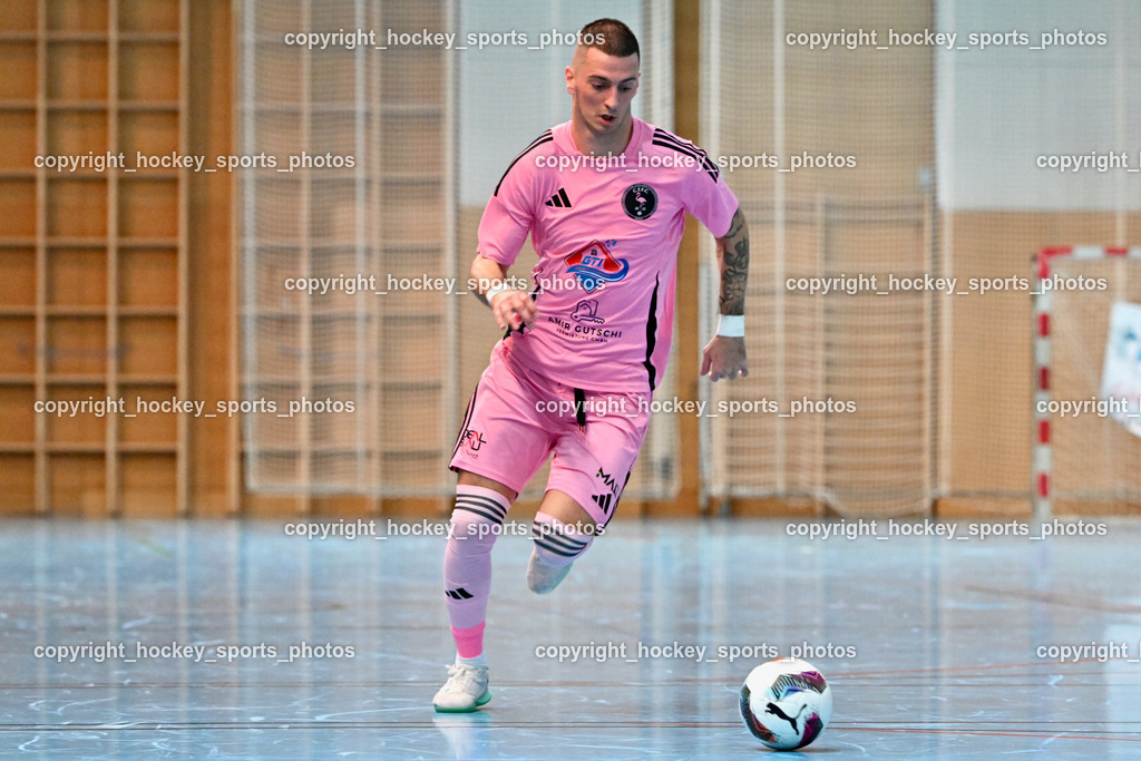 Carinthia Flamengo Futsal Club vs. Futsal Klagenfurt | #24 Zoran Vukovic Carinthia Flamengo, Carinthia Flamengo Futsal Club vs. Futsal Klagenfurt, Carinthia Flamengo Futsal Club vs. Futsal Klagenfurt am 01.12.2024 in Klagenfurt (Ballspielhalle Viktring), Austria, (Photo by Bernd Stefan)