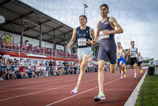 61. Internationales Pfingstsportfest; Rehlingen-Siersburg, 24.05.2026 | REHLINGEN , GERMANY - MAY 24: Marc Tortell (GER/Athletics Team Karben) and Maël Gouyette (FRA/Frankreich) during the 61. Internationales Pfingstsportfest on 24.05.2026 at the  Bungertstadion in Rehlingen-Siersburg (Saarland / Deutschland).