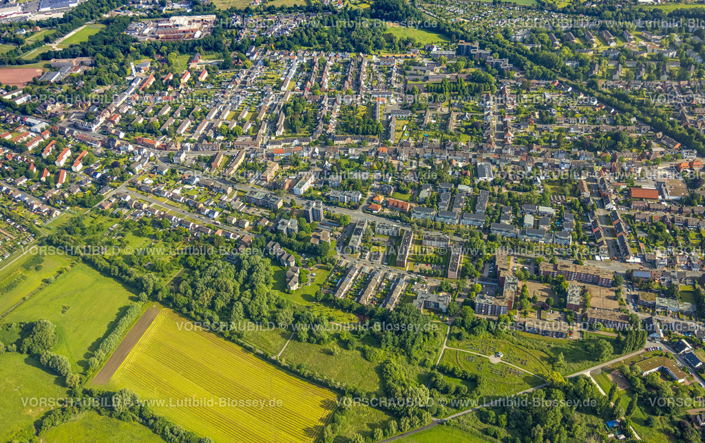 Hamm220601617 | Luftbild, Wohnsiedlung zwischen Großer Sandweg und Nordenstiftsweg, Lippeaue, Urbaner Garten Kornmersch, Bockum-Hövel, Hamm, Ruhrgebiet, Nordrhein-Westfalen, Deutschland
