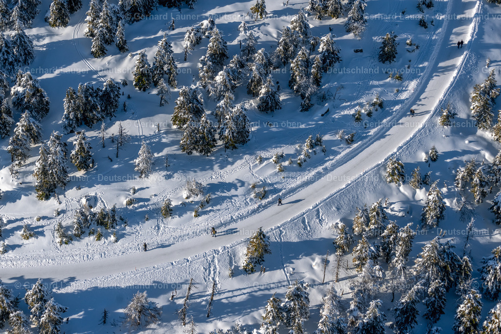 4044943 | SCHIERKE 14.02.2021 Winterlich schneebedeckte Baumspitzen in einem Waldgebiet in Schierke im Nationalpark Harz im Bundesland Sachsen-Anhalt, Deutschland. // Wintry snowy treetops in a wooded area in Schierke in the Harz in the state Saxony-Anhalt, Germany. Foto: Gerhard Launer