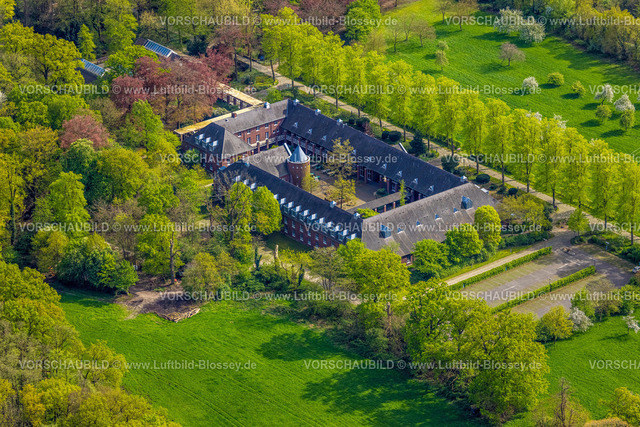 Nettetal240402871KrickenbeckerSeen | Luftbild, Schloss Krickenbeck, Châteauform Tagungszentrum, Baumallee, Naturschutzgebiet umgeben von Seen, Leuth, Nettetal, Niederrhein, Nordrhein-Westfalen, Deutschland
