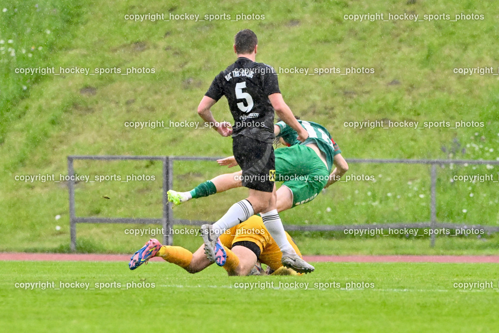 SV Rapid Lienz vs. URC Thal Assling | #5 Tobias Markus Trojer Thal Assling, #66 Simon Michael Trojer Thal Assling, #18 Oliver Gomig Rapid Lienz, SV Rapid Lienz vs. URC Thal Assling, SV Rapid Lienz vs. URC Thal Assling am 08.06.2024 in Lienz (Dolomiten Satadion), Austria, (Photo by Bernd Stefan)