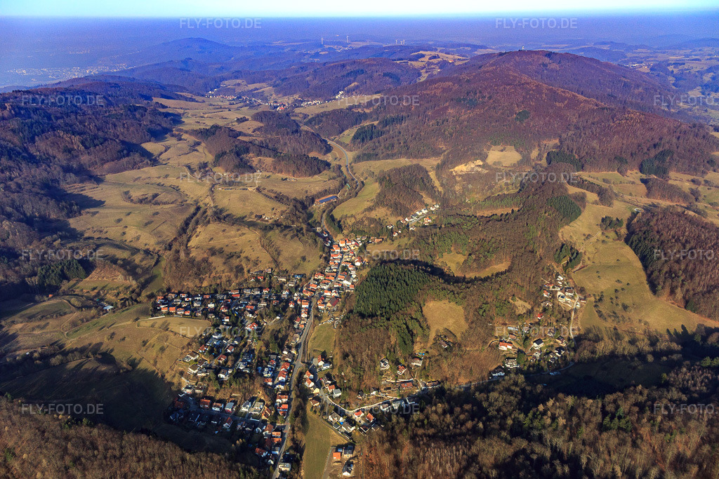 Luftbild: Ortsansicht im Ortsteil Hochstädten in Bensheim im Bundesland Hessen in Deutschland. Foto: IMG_096726.jpg vom 15.02.2017 durch Werner Riehm/FLY-FOTO.de