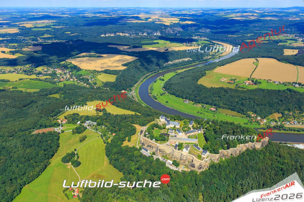 Luftbild von Festung-koenigstein Koenigstein - Luftaufnahme wurde 2016 von https://frankenair.de mittels Flugzeug (keine Drohne) erstellt - die Geschenkidee