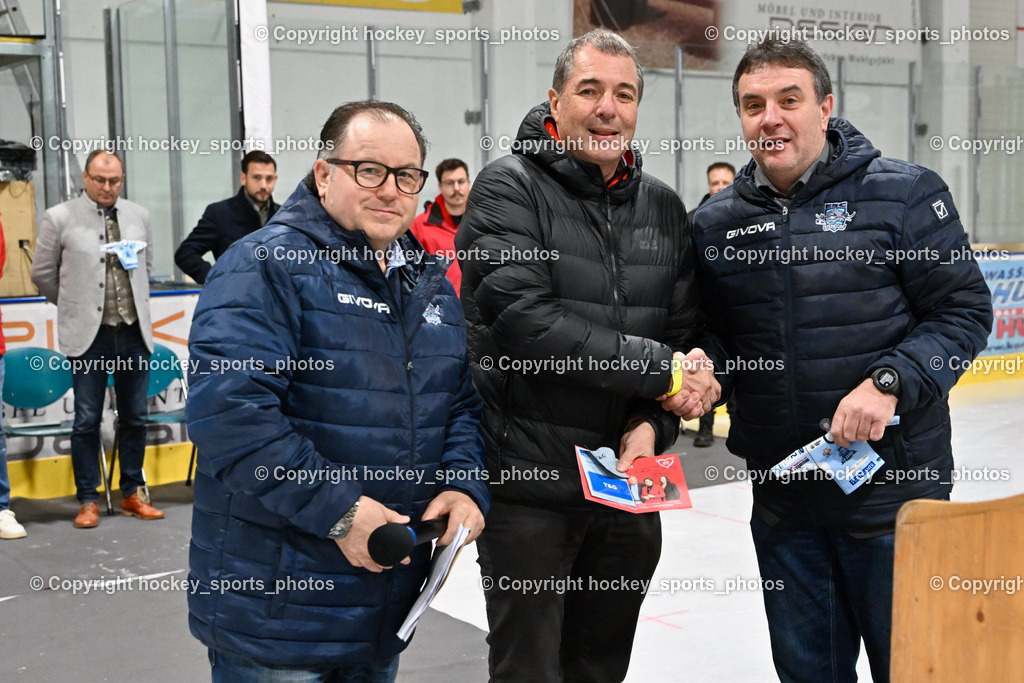 ESC Soccerzone Steindorf 50 Jahr Feier 26.2.2023 | Sportlicher Leiter ESC Steindorf Armin Rac, Landtagsabgeordneter Kärnten Christof Seymann, Obmann ESC Steindorf Hans Tschernutter