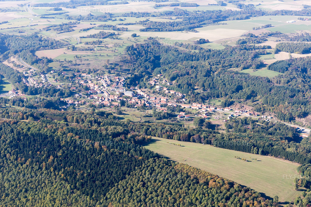 Luftbild: Ortsansicht in Bitche im Bundesland Moselle in Frankreich. Foto: IMG_095180.jpg vom 16.10.2016 durch Werner Riehm/FLY-FOTO.de