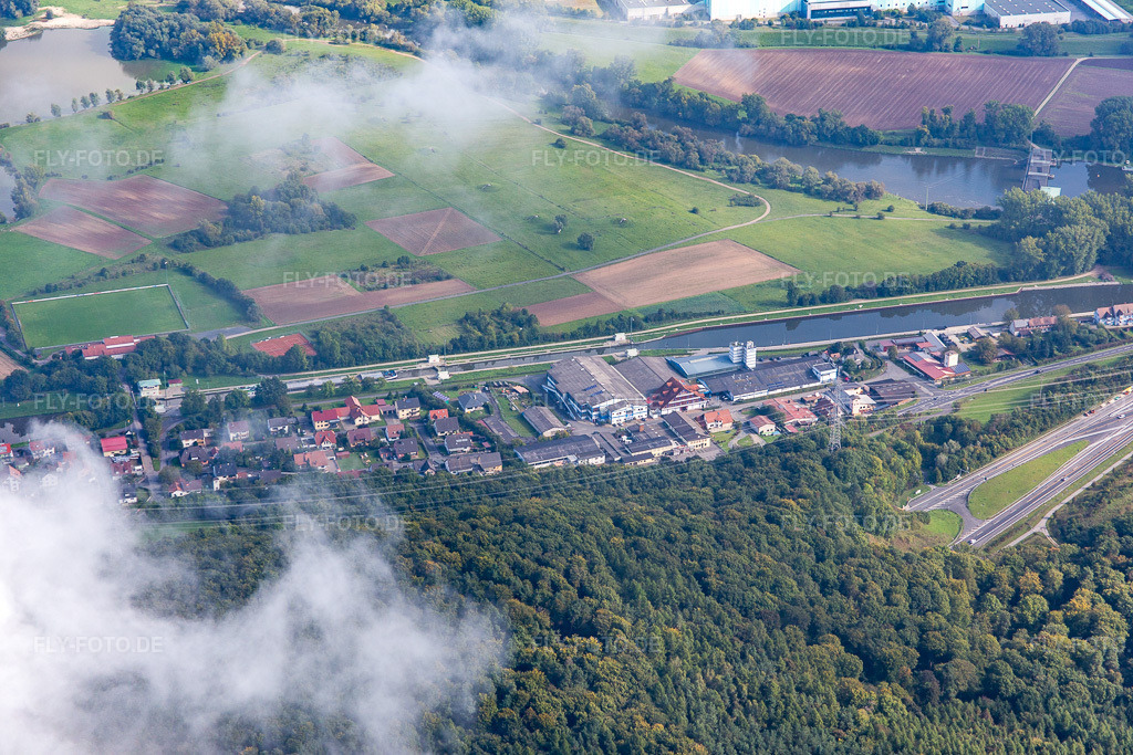 Luftbild: Mainschleuse im Ortsteil Limbach in Eltmann im Bundesland Bayern in Deutschland. Foto: IMG_073725.jpg vom 27.09.2014 durch Werner Riehm/FLY-FOTO.de
